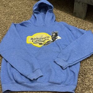 Blue Hoodie with Graphic Design